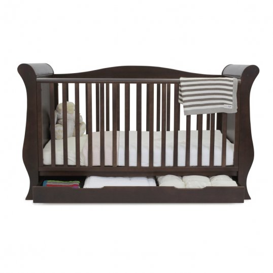 Sleigh Cotbed Walnut Nursery Furniture Baby Accessories
